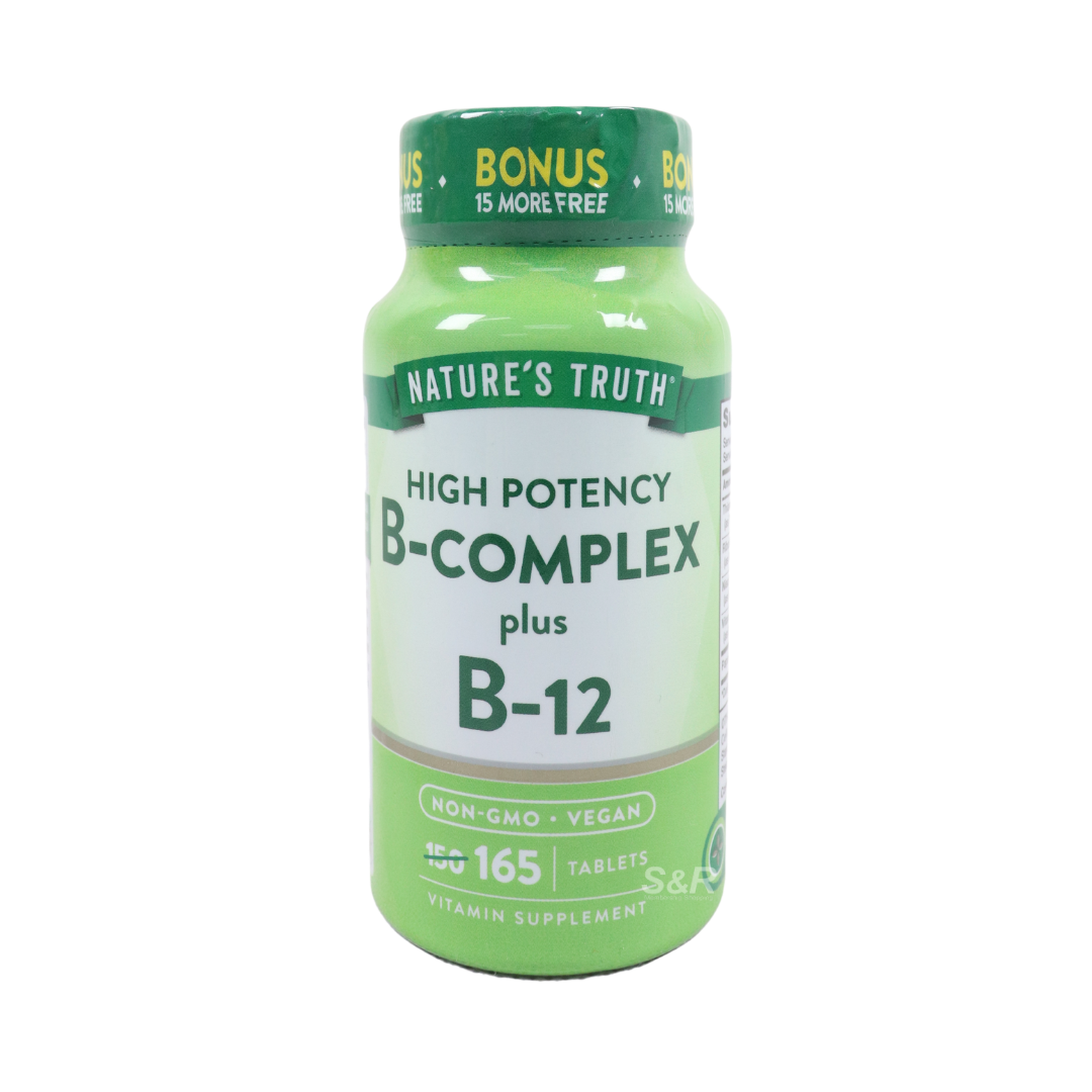 Nature's Truth High Potency B-Complex+ B-12 165 tablets